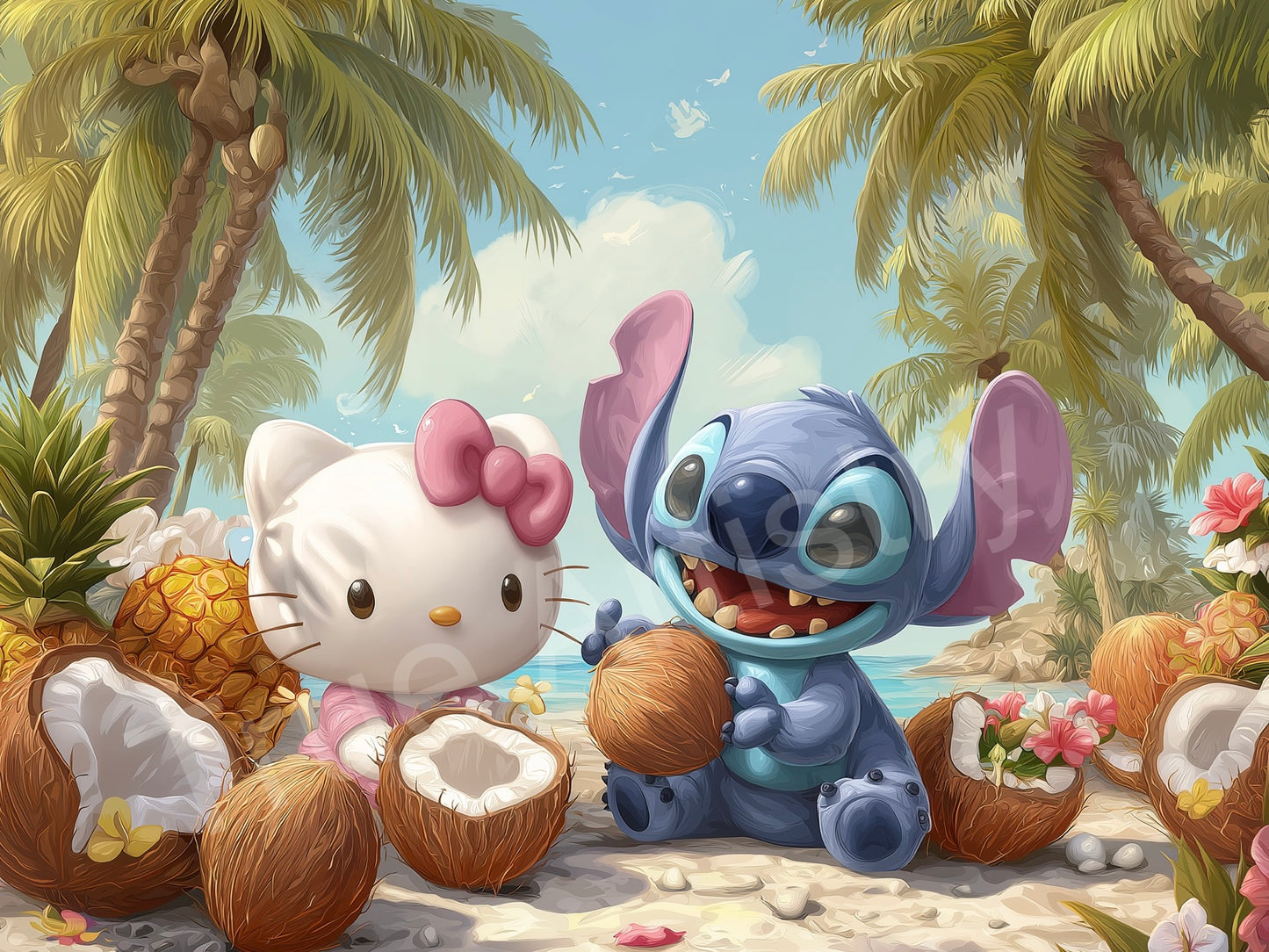 Island Vibes with Stitch & Hello Kitty