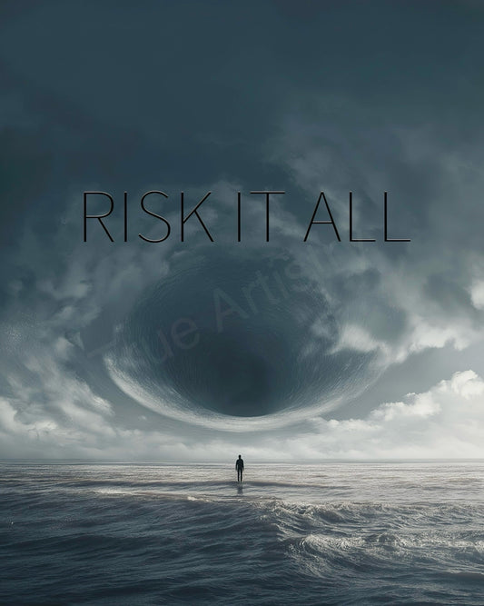 Risk It All – Surreal Ocean Vortex Canvas Wall Art