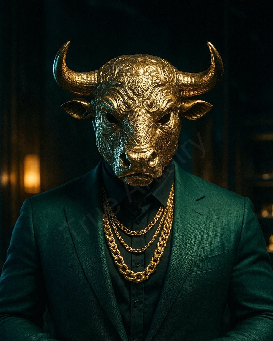 Golden Bull Authority Canvas Wall Art