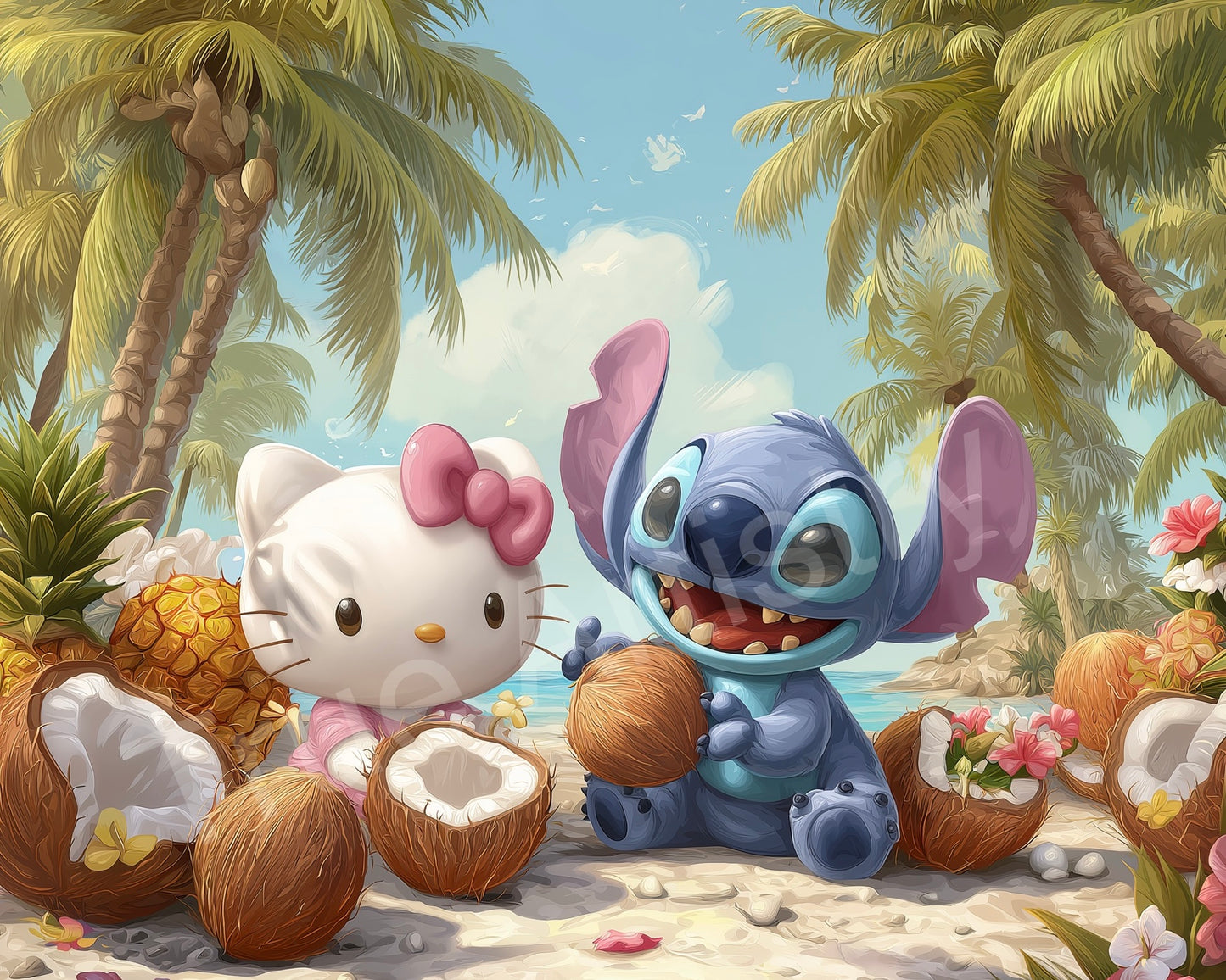 Island Vibes with Stitch & Hello Kitty