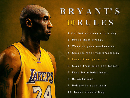 Kobe Bryant’s 10 Rules Canvas Wall Art