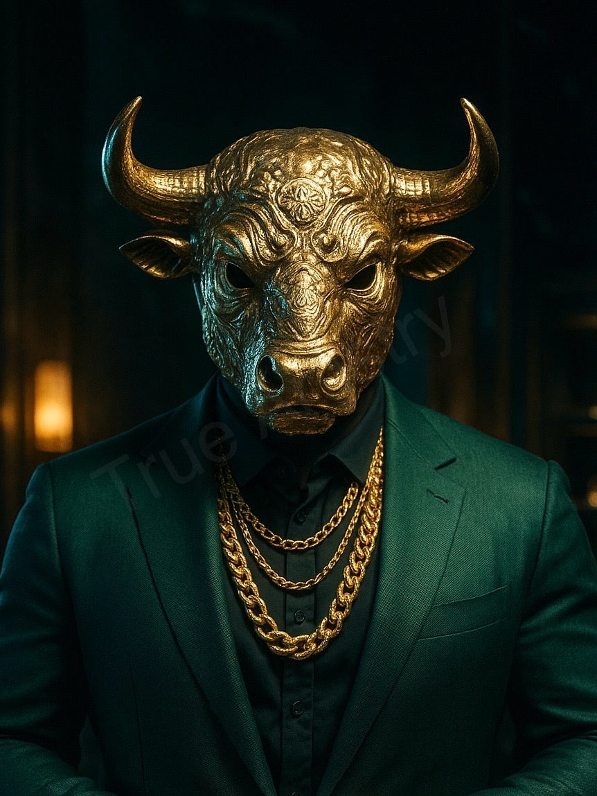 Golden Bull Authority Canvas Wall Art