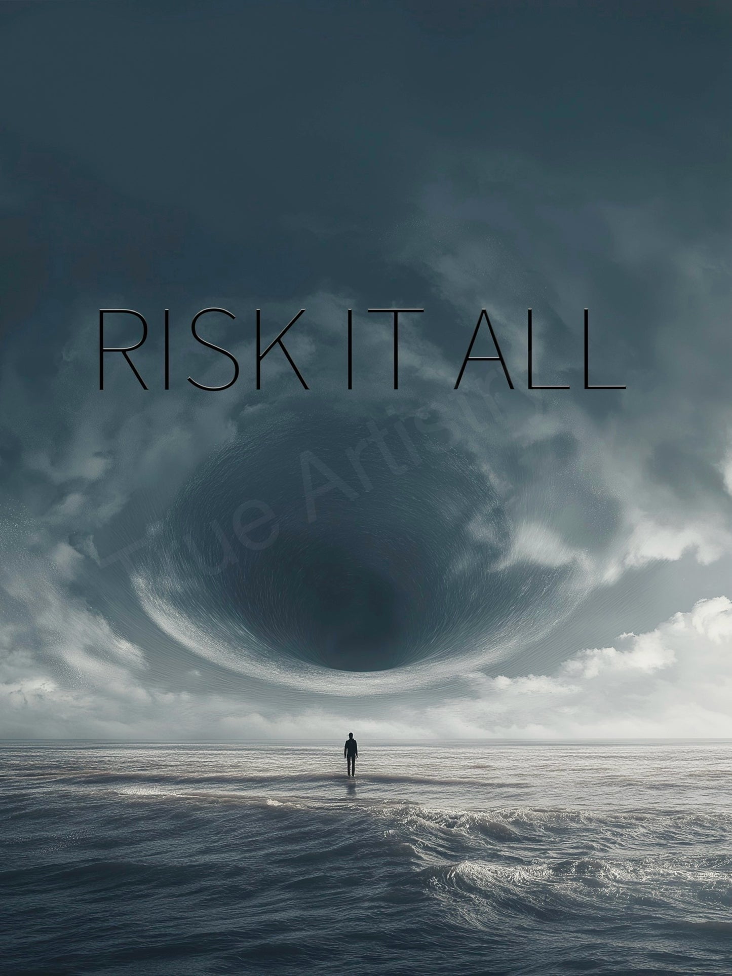 Risk It All – Surreal Ocean Vortex Canvas Wall Art